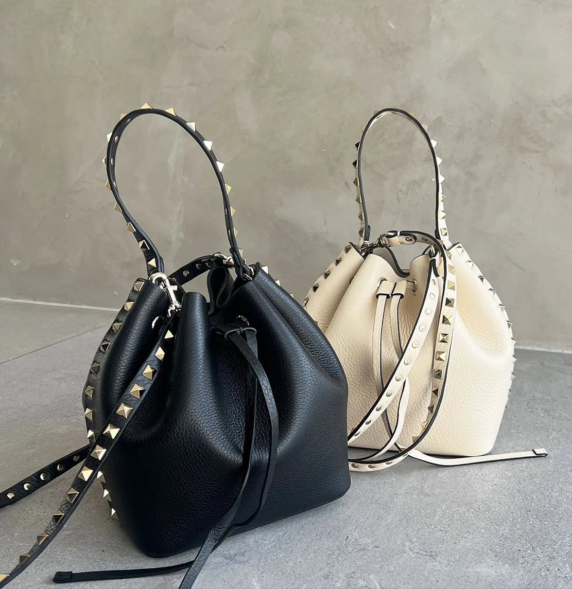 Rockstud Bucket Bag, Black