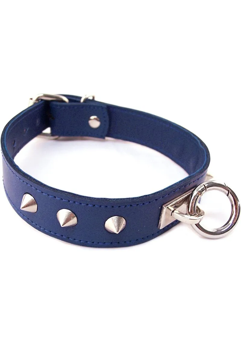 Rouge O Ring Studded Adjustable Leather Collar