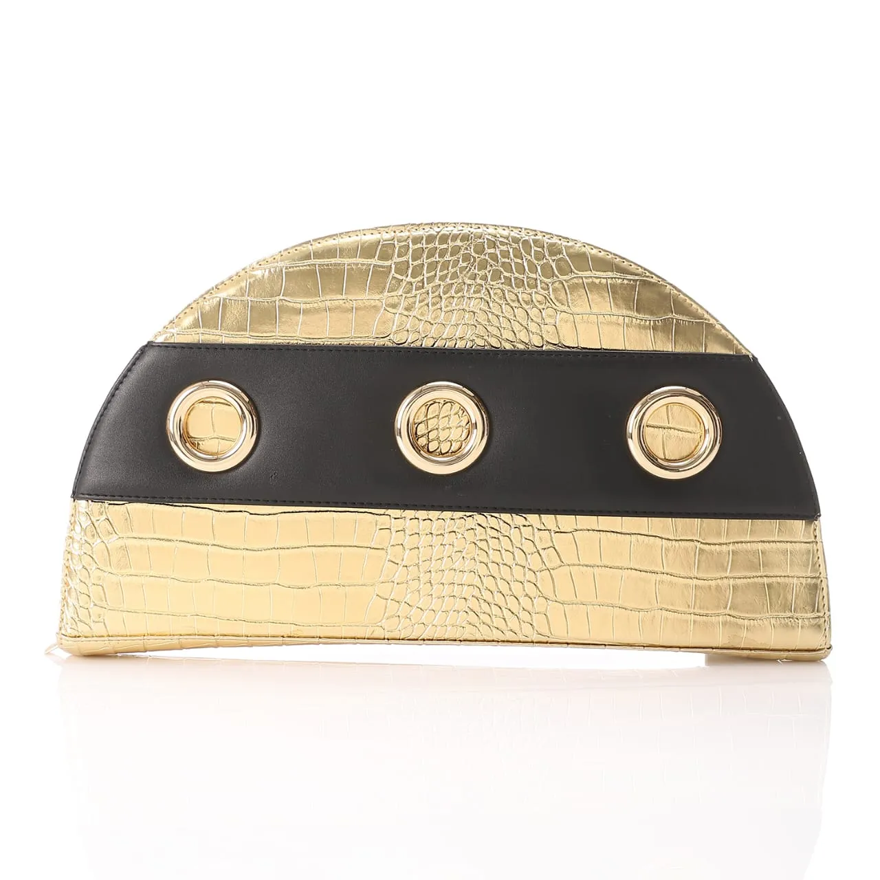 ROUND CLUTCH BAG LEATHER