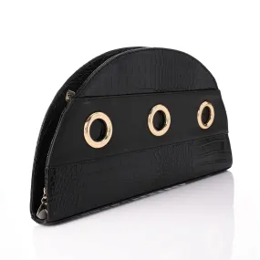 ROUND CLUTCH BAG LEATHER