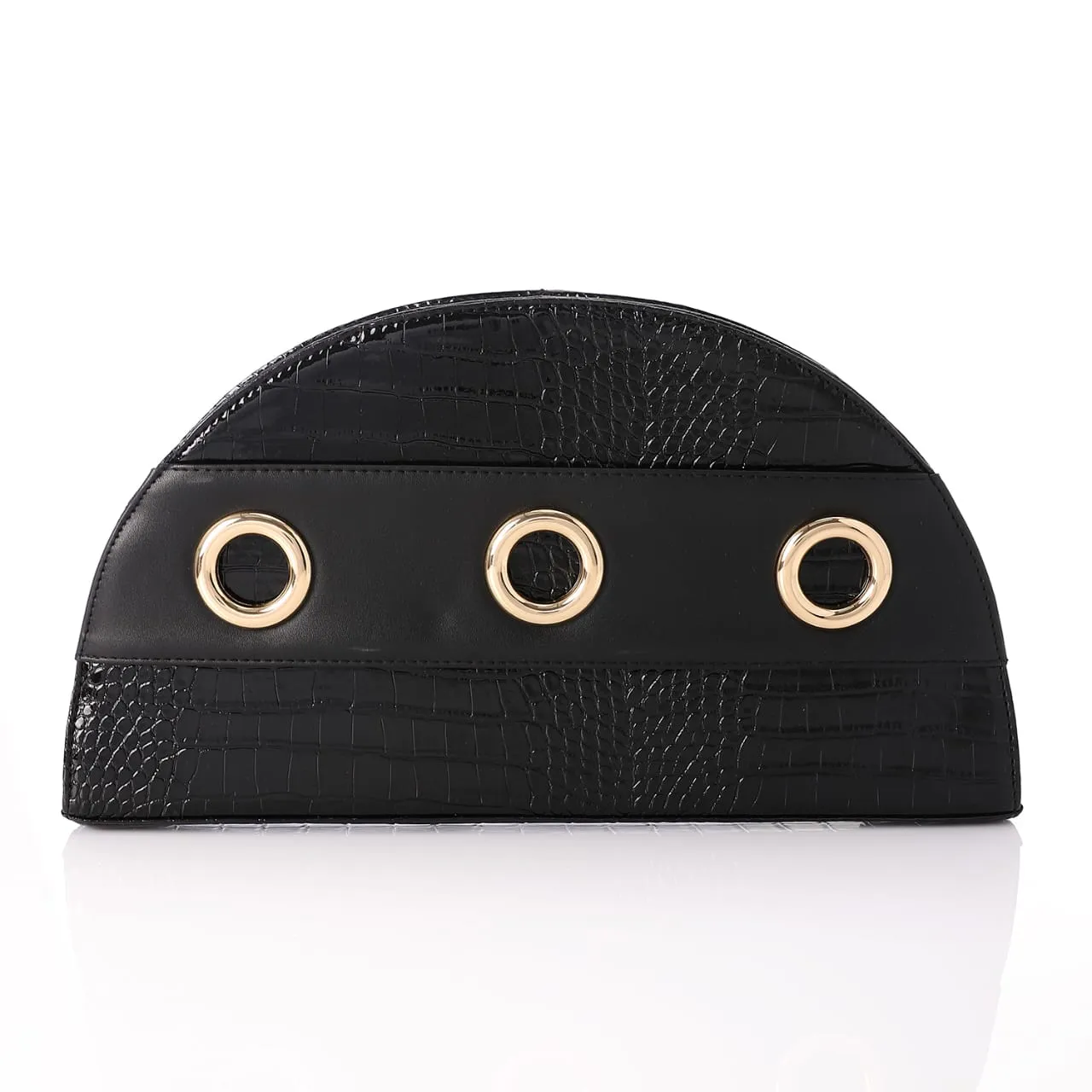 ROUND CLUTCH BAG LEATHER