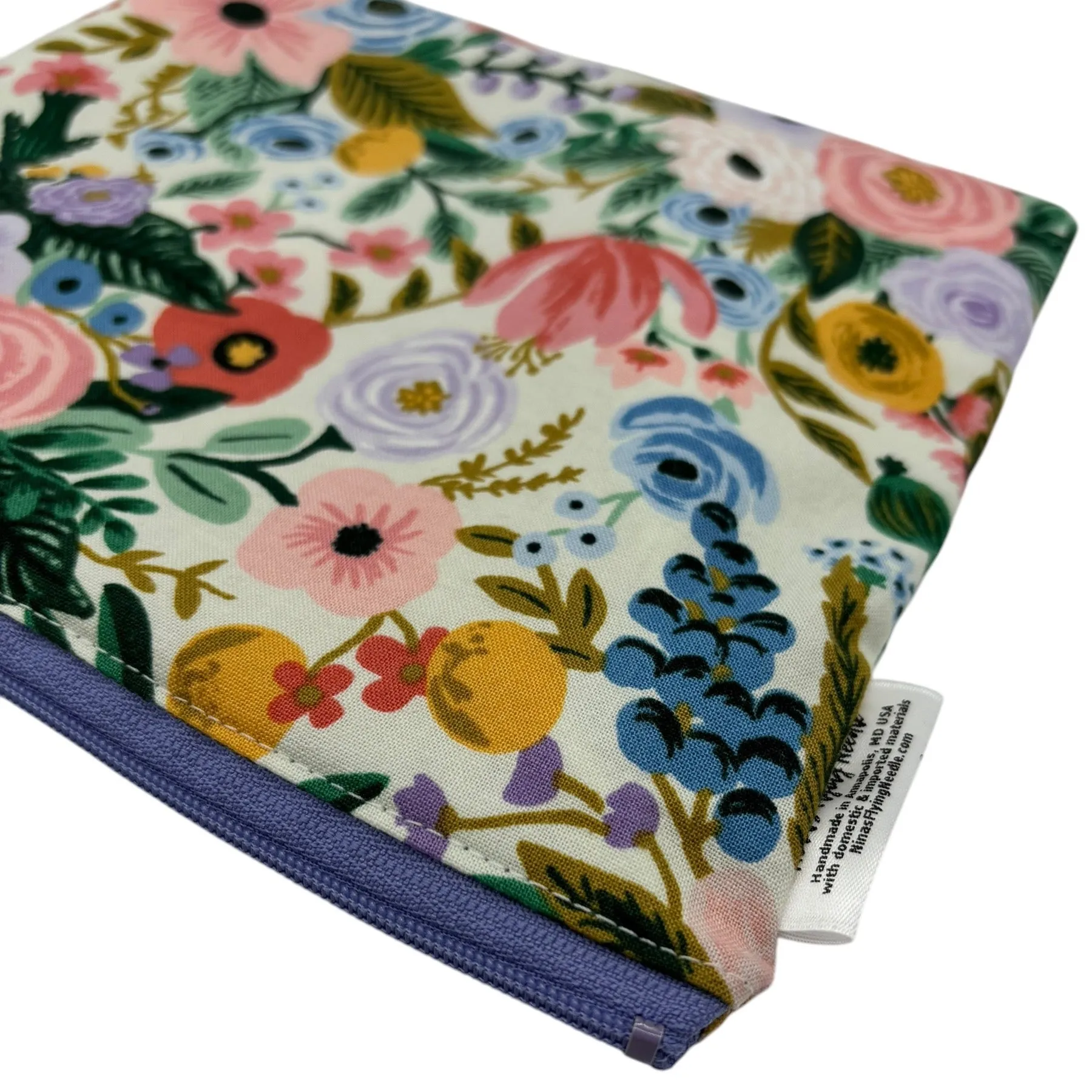 Sandwich Sized Reusable Zippered Bag Floral Rifle Paper Co Large