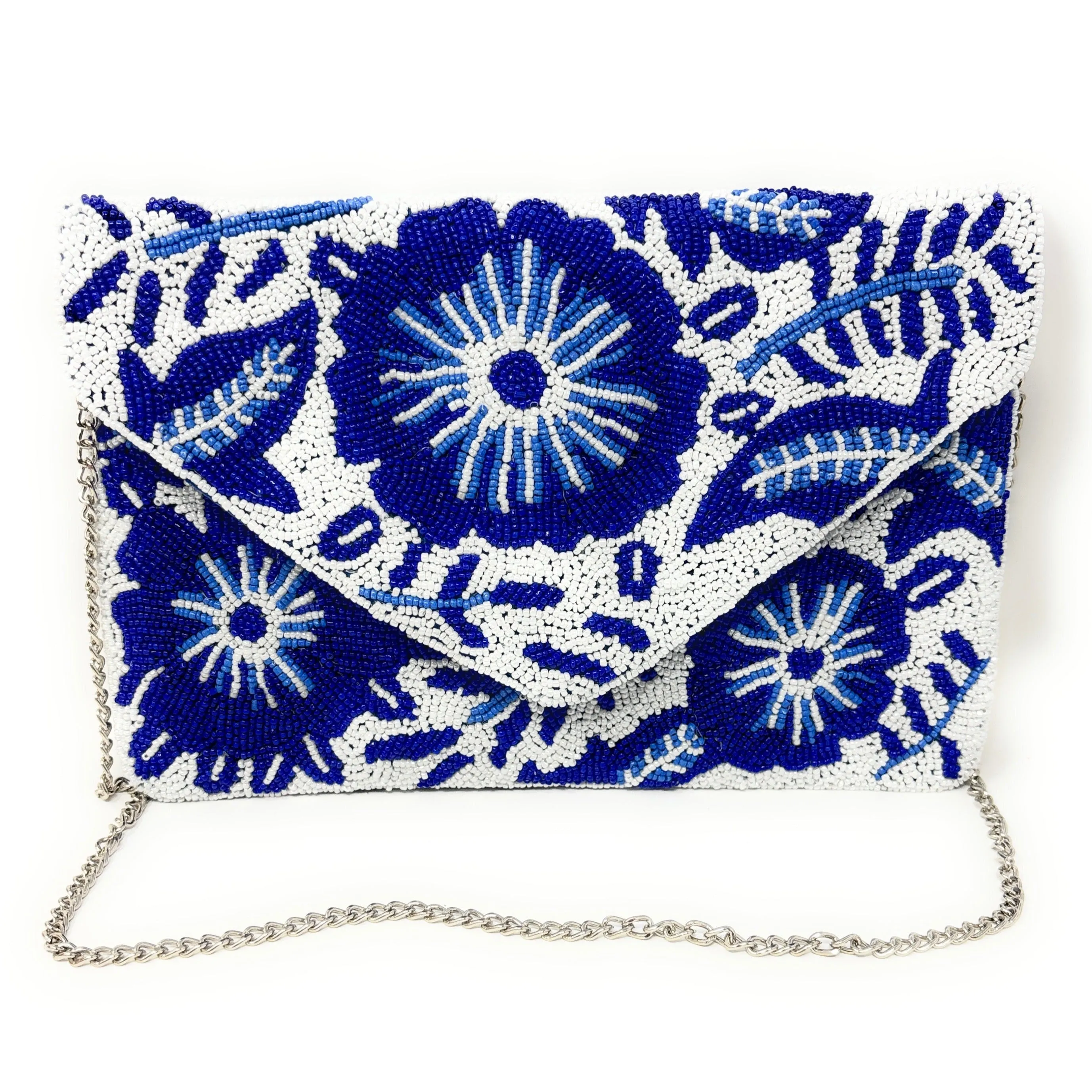 Santorini Beaded Floral Clutch Purse