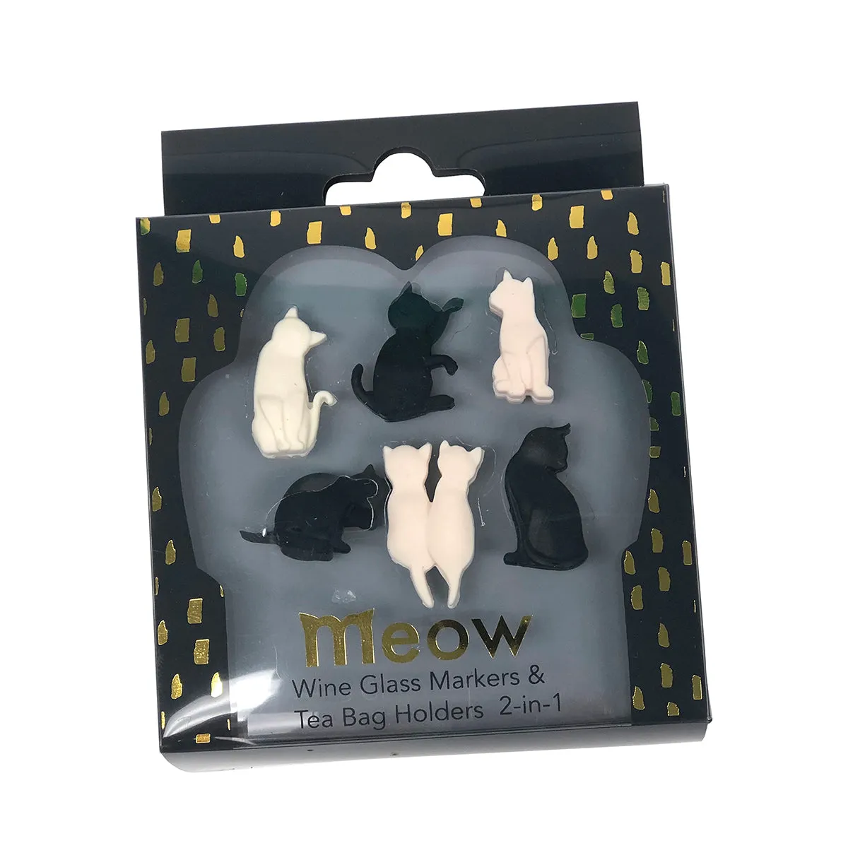 Silicone Cat Wine Markers, Set of 6