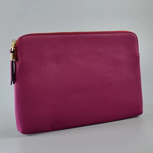 SORRENTO - Magenta Structured Saffiano Clutch