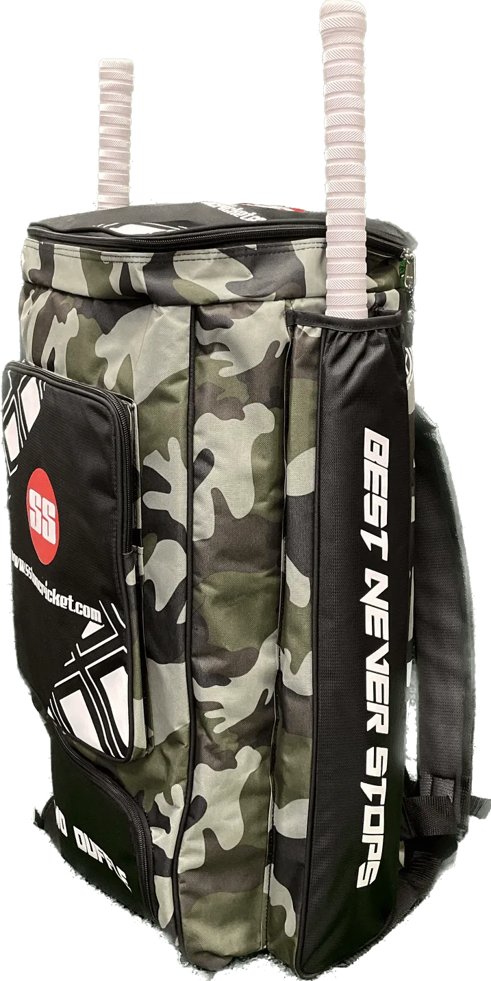 SS Camo Duffel Cricket Kit Bag - Green