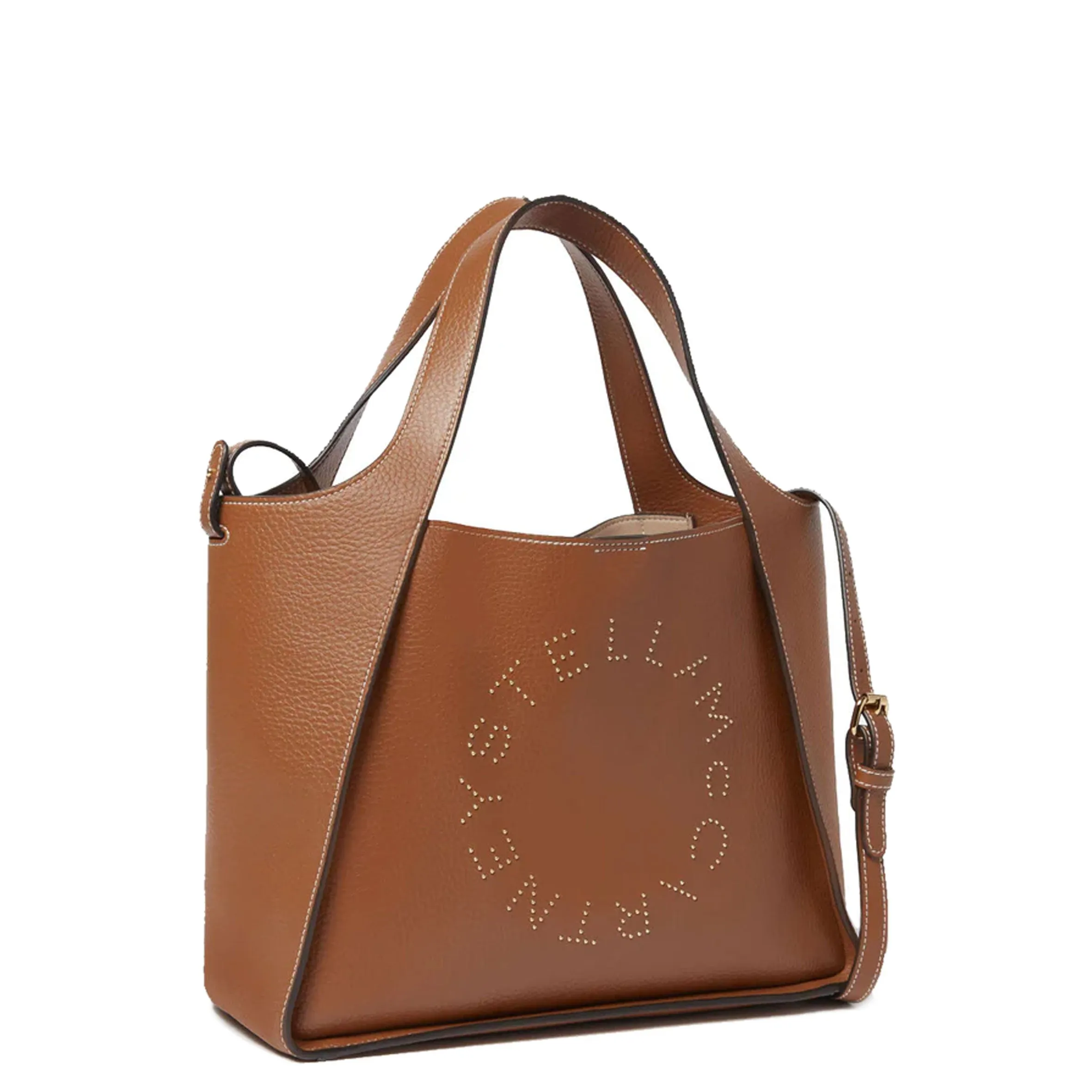 Stella Logo Tote C/B Grain Stud, Pecan