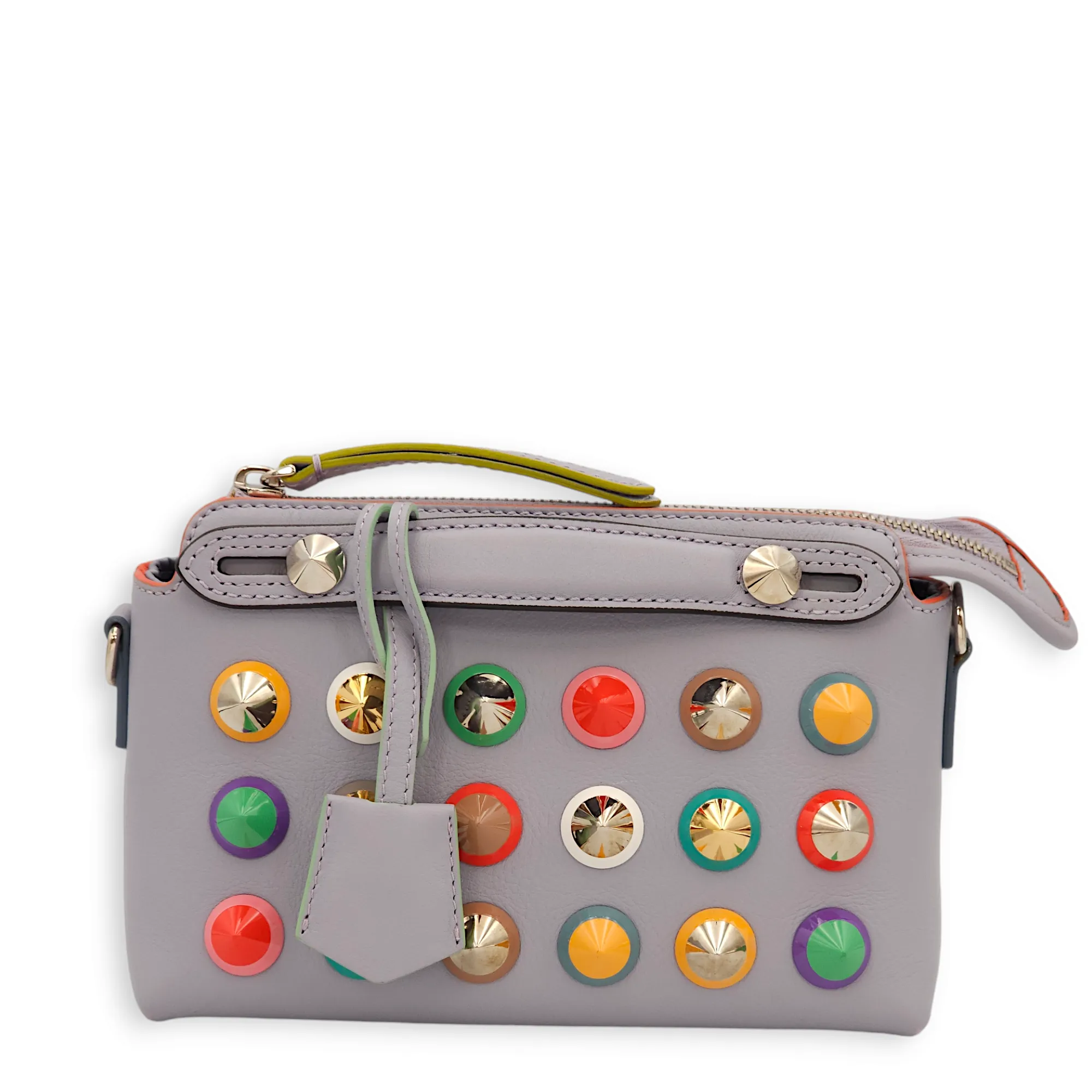 Studded Mini By The Way Satchel Purple Crossbody Bag in Calfskin, Palladium hardware