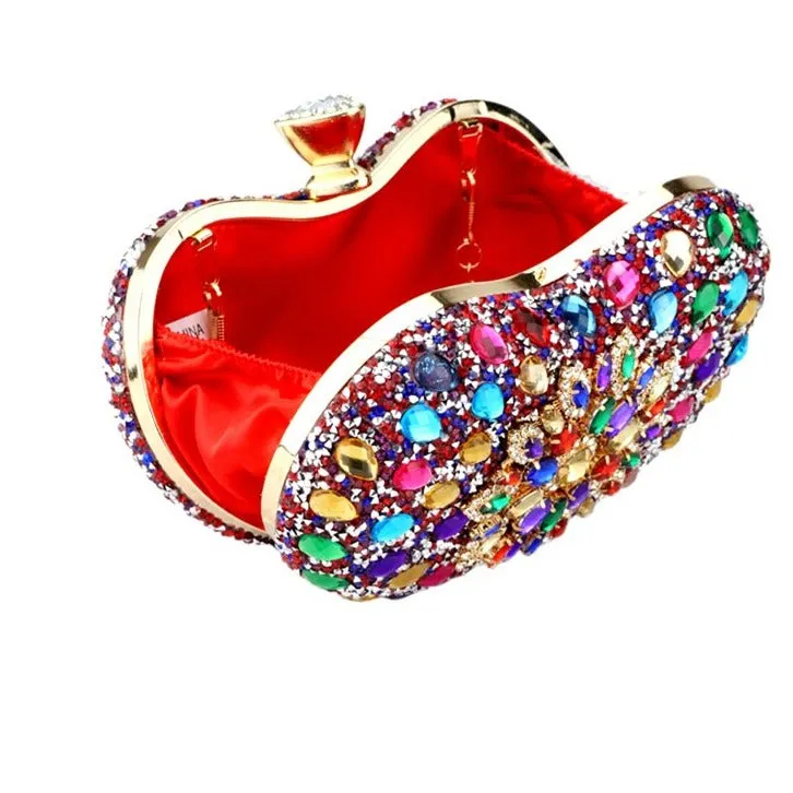 TEEK - Multi Color Crystal Clutch Chain Bag