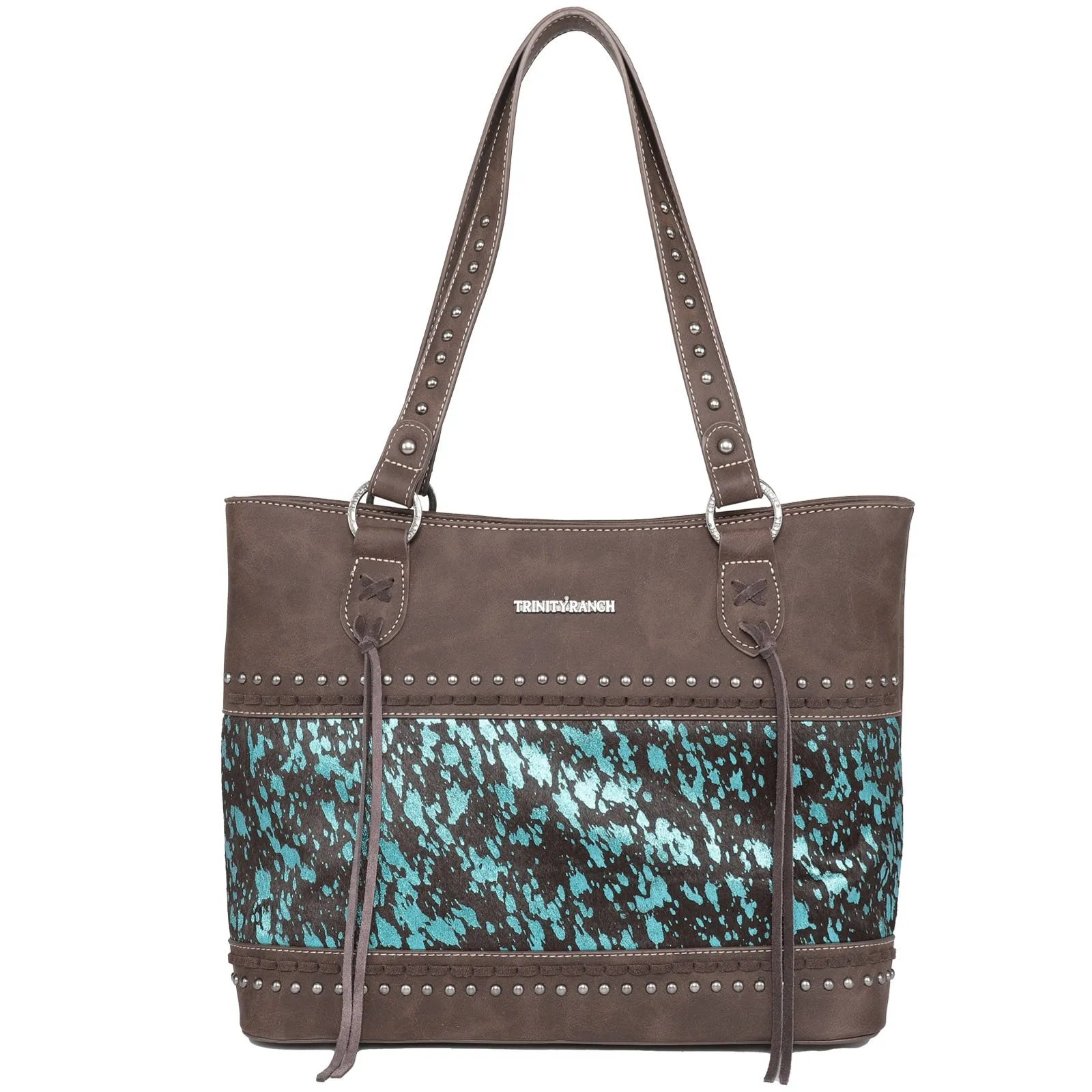 TR137G-8317 Trinity Ranch Hair On Cowhide Collection Concealed Carry Tote