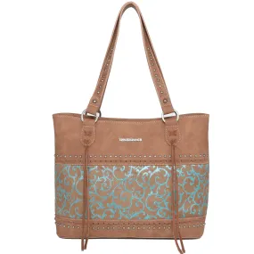 TR137G-8317 Trinity Ranch Hair On Cowhide Collection Concealed Carry Tote