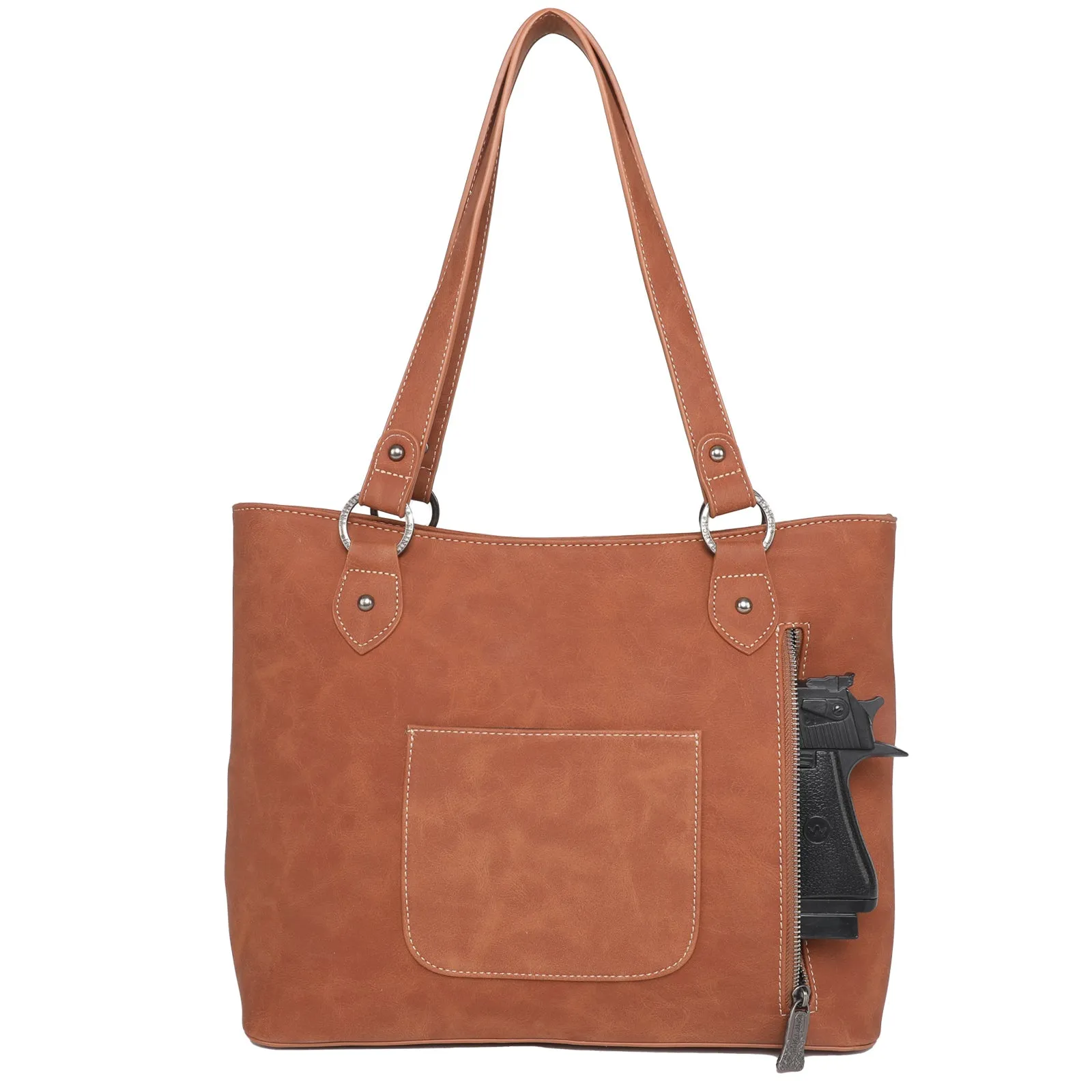 TR137G-8317 Trinity Ranch Hair On Cowhide Collection Concealed Carry Tote