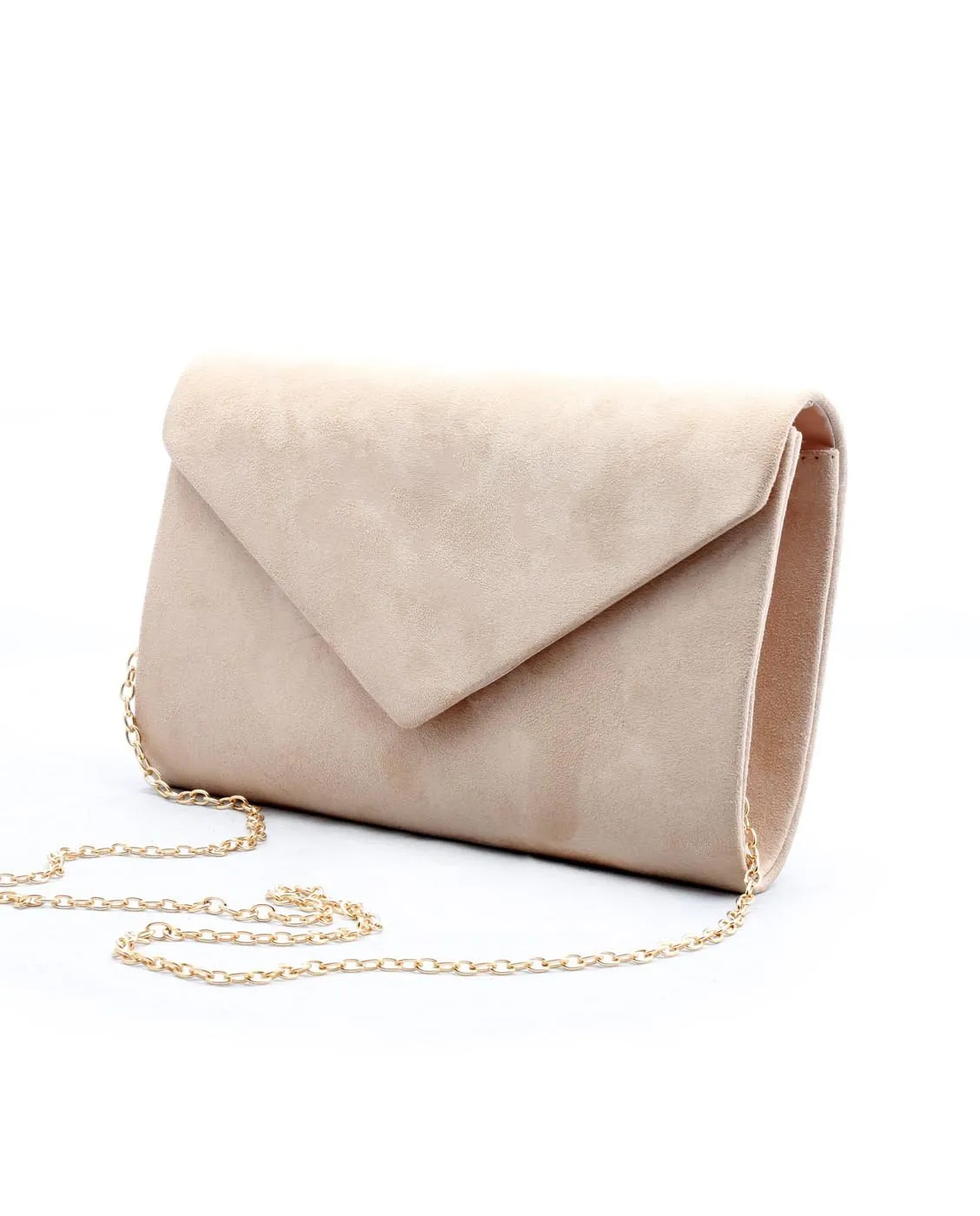 VEGAN SUEDE ENVELOPE CROSSBODY CLUTCH