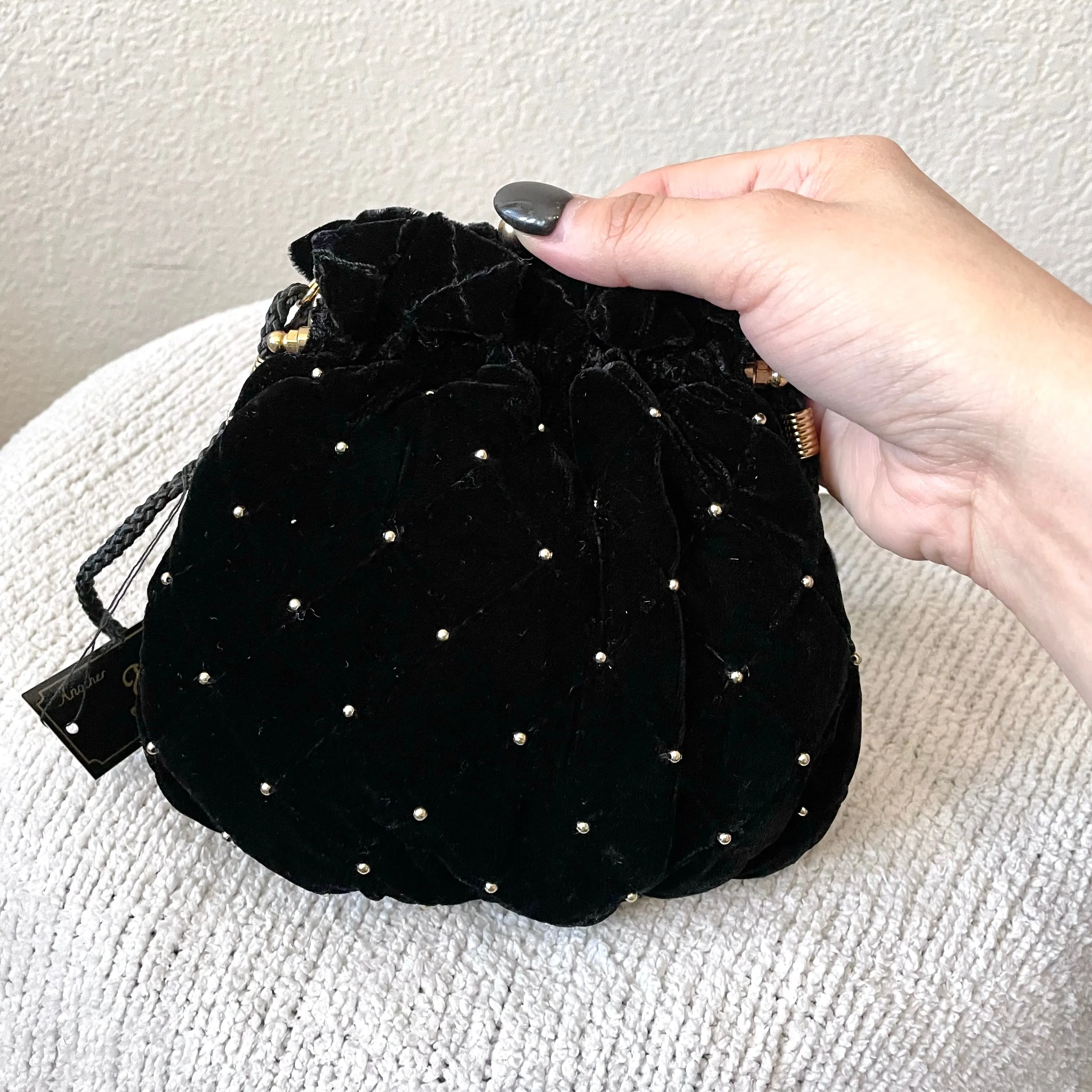 Velvet Studded Formal Bag