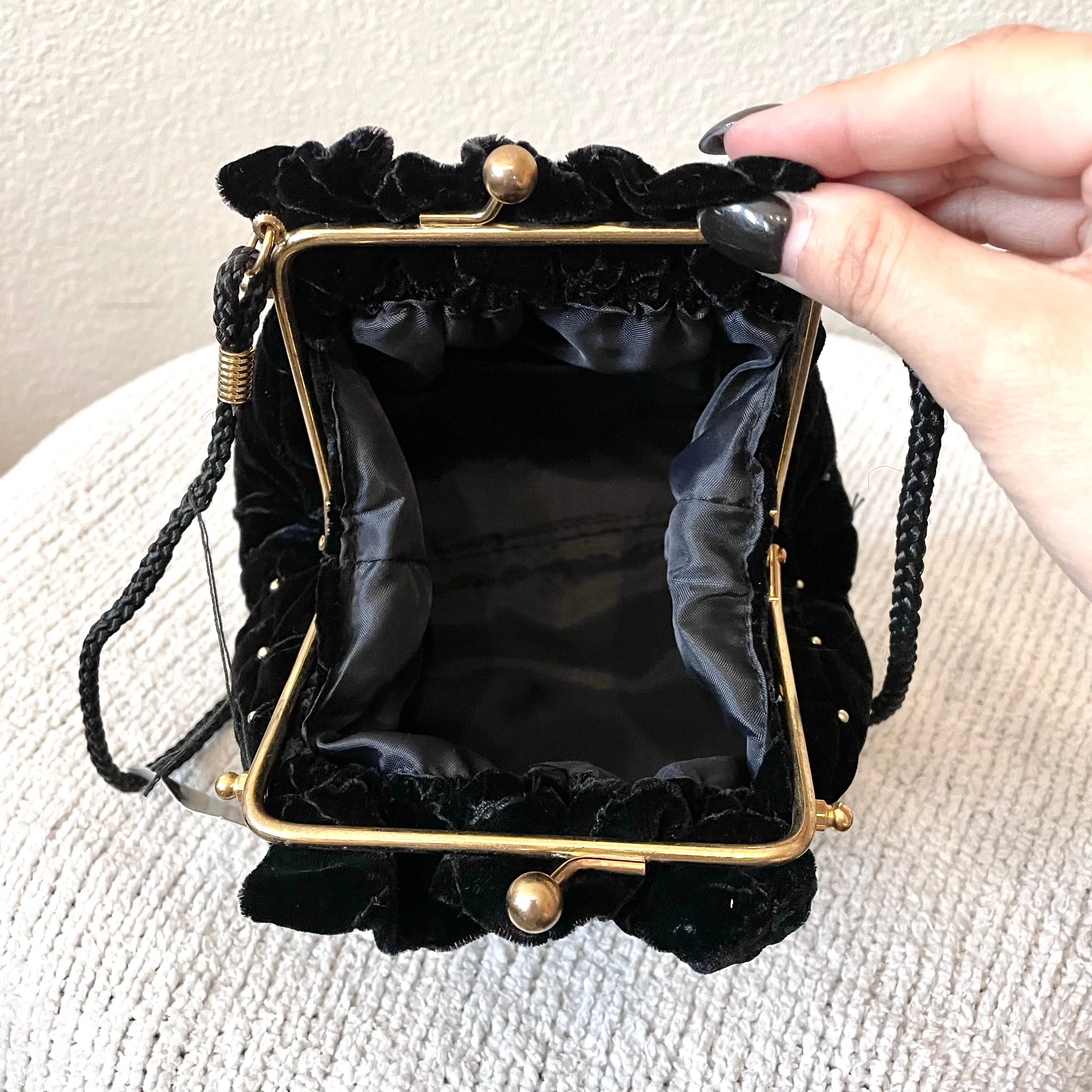 Velvet Studded Formal Bag