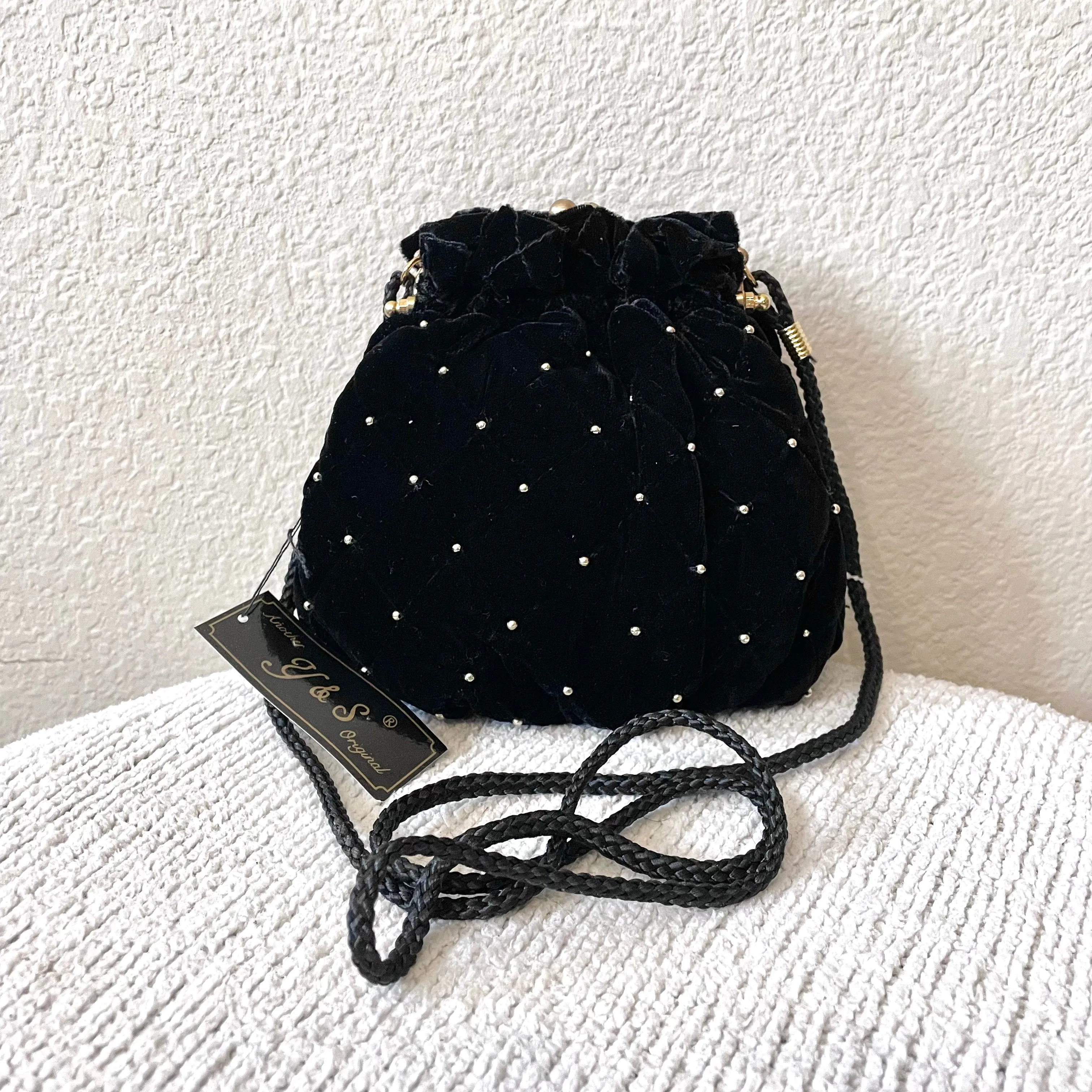 Velvet Studded Formal Bag