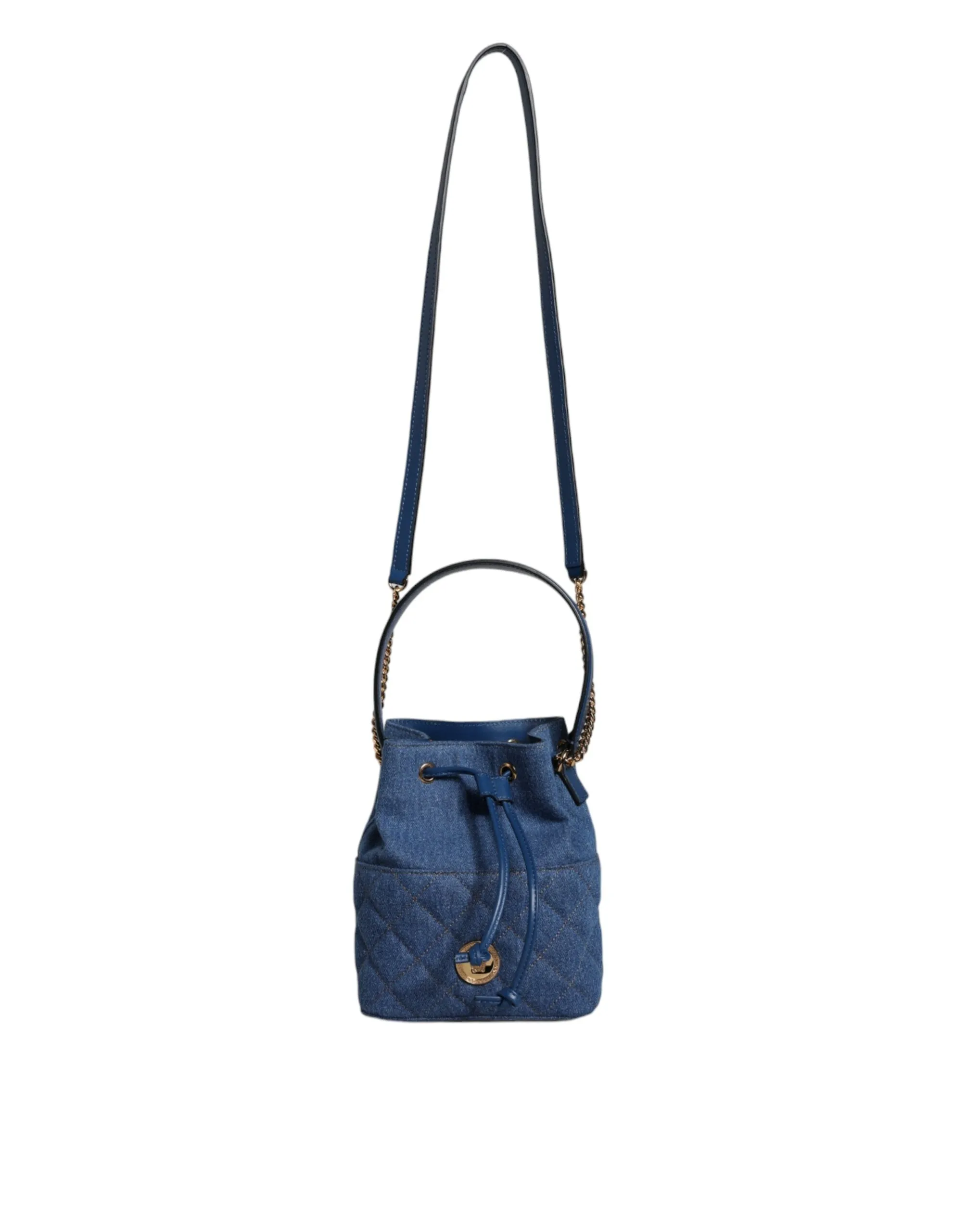 Versace La Medusa Quilted Denim Bucket Bag