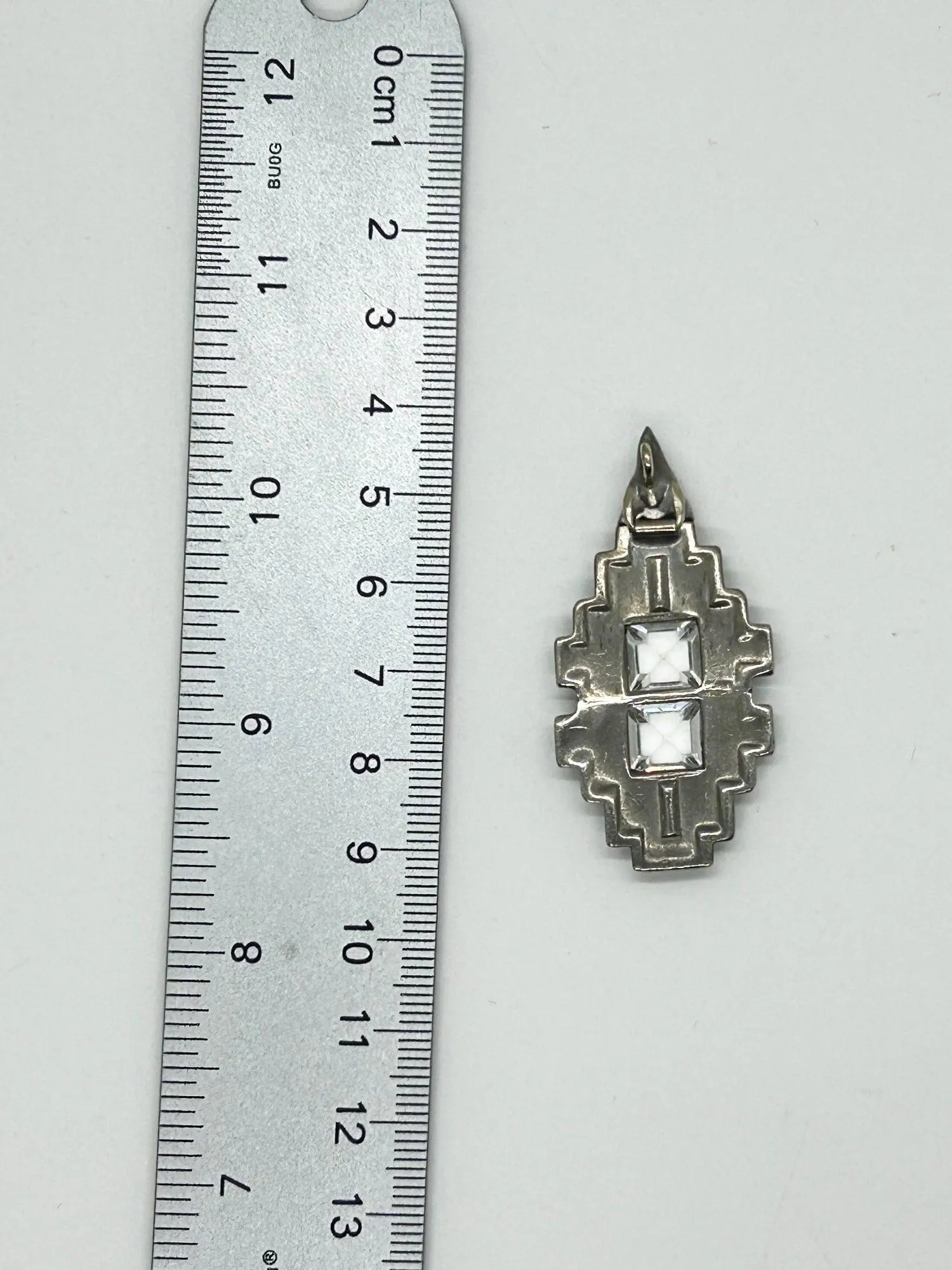 Vintage Art Deco Pendant with Crystals and Rhinestones