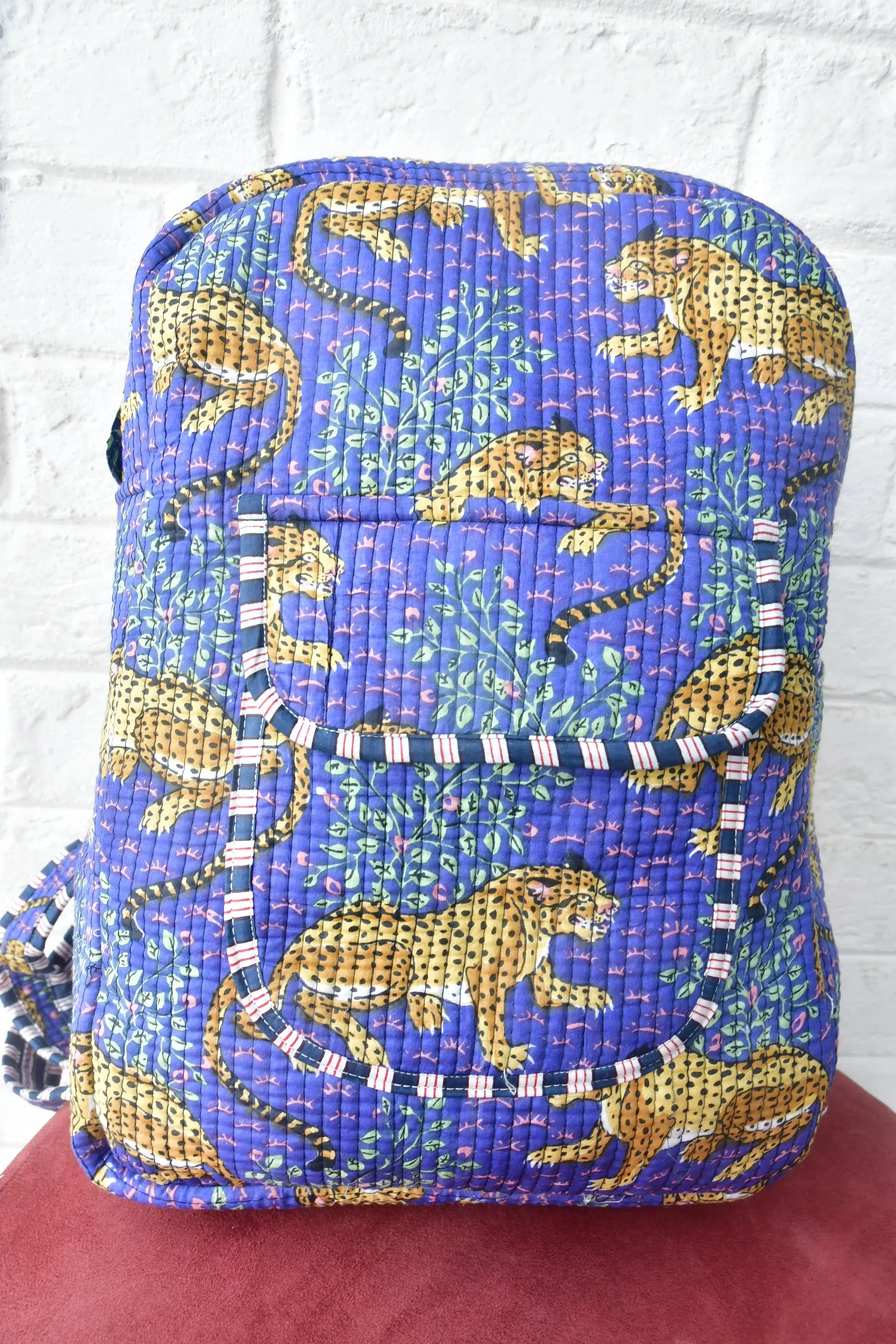 Violet Leopard Print Backpack