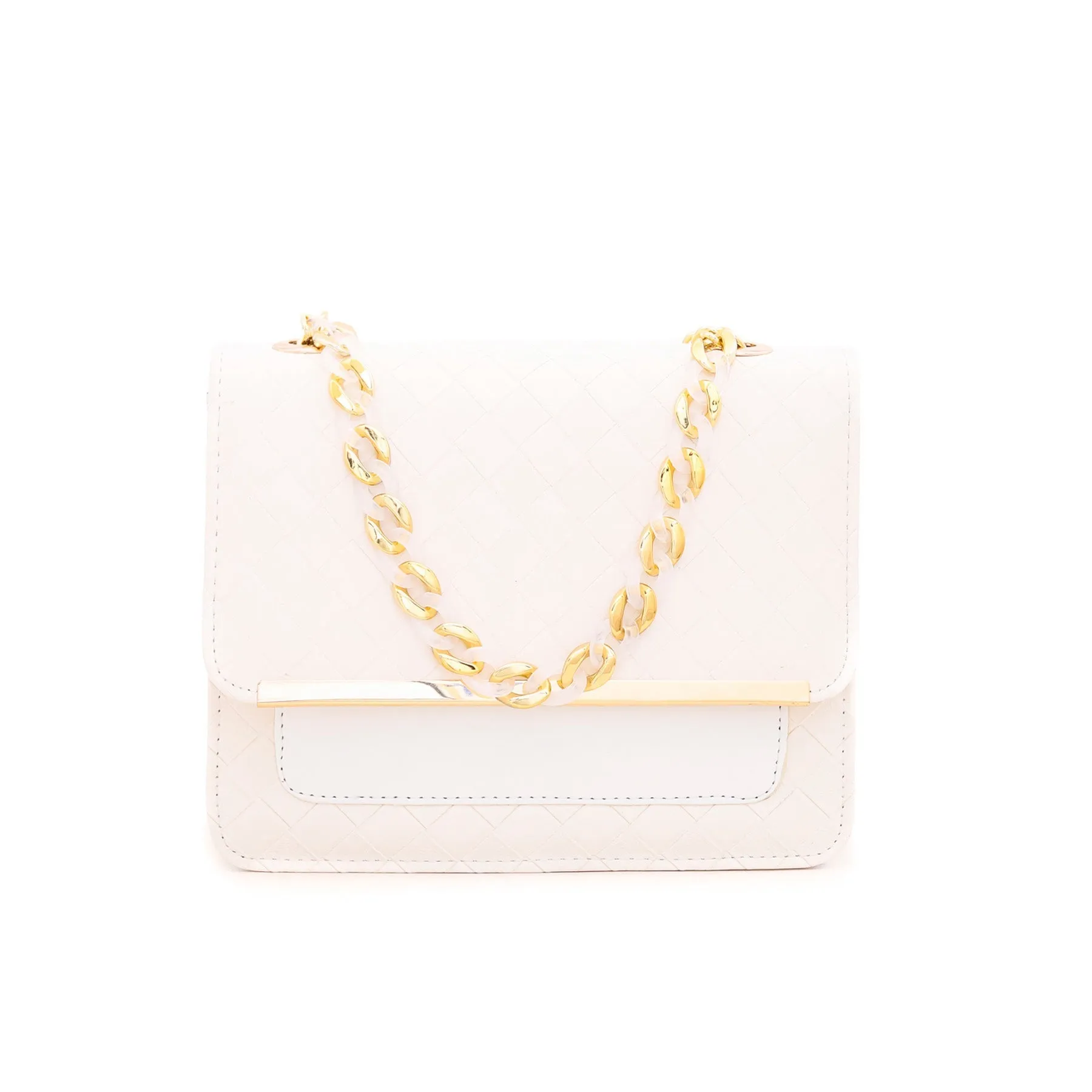 White Formal Shoulder Bag P54306