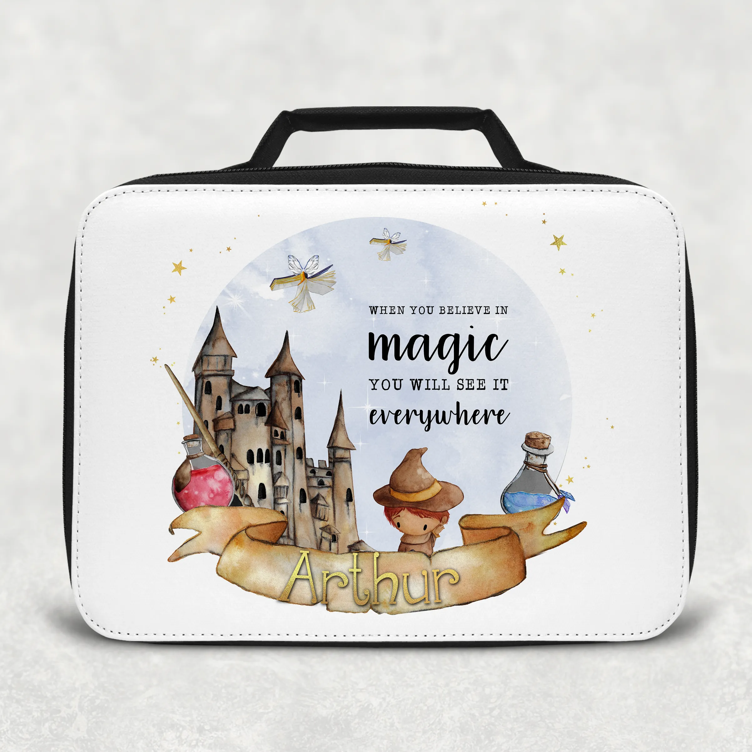 Wizard Believe in Magic Personalised Insulated Lunch Bag