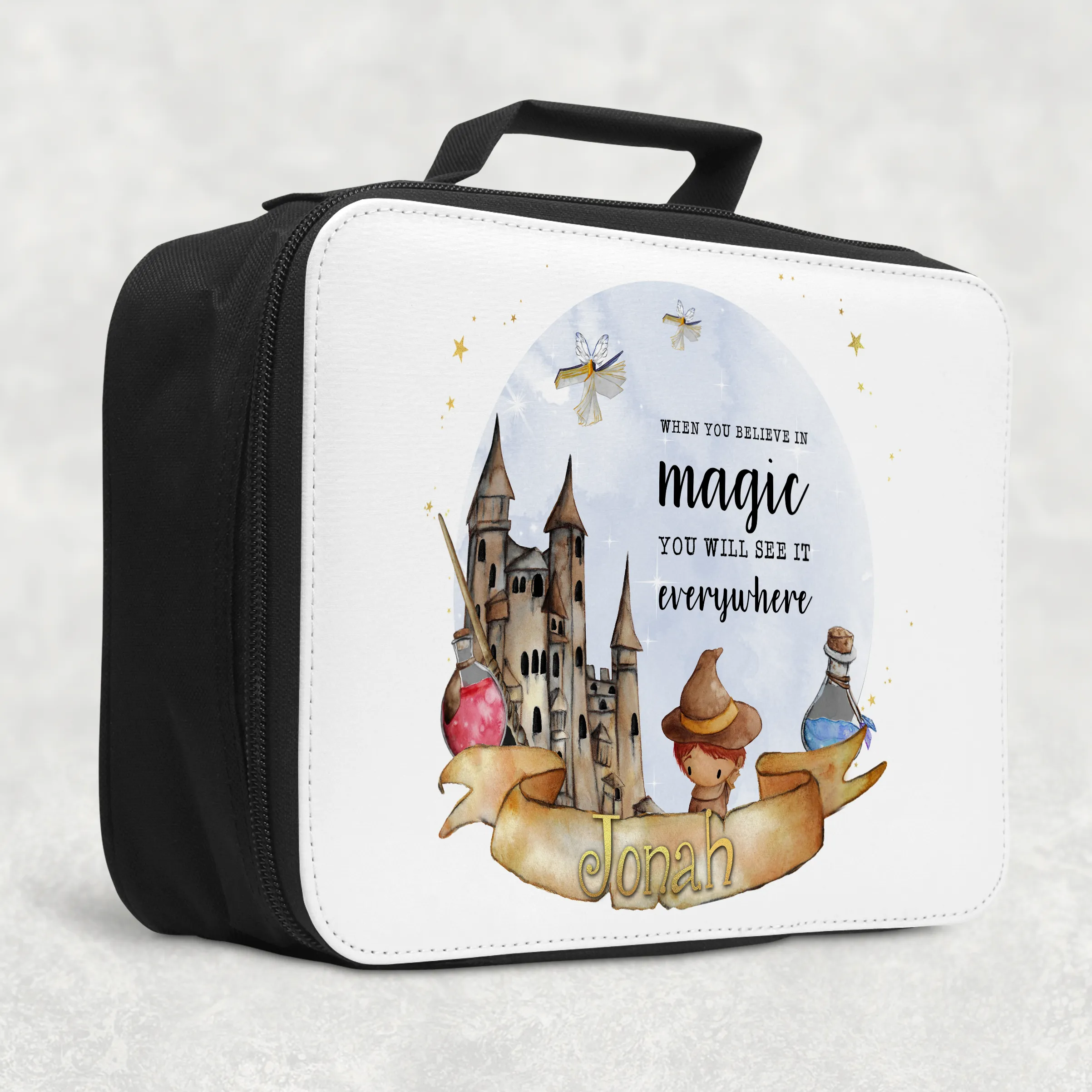 Wizard Believe in Magic Personalised Insulated Lunch Bag