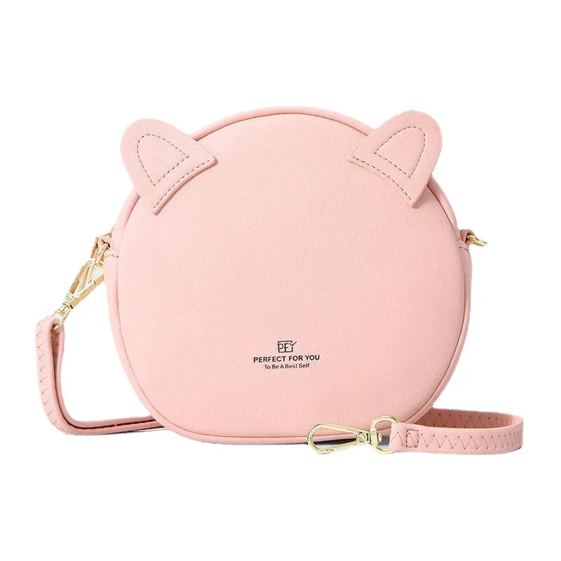 Women Casual Solid Cat Pattern Phone Bag Crossbody Bag