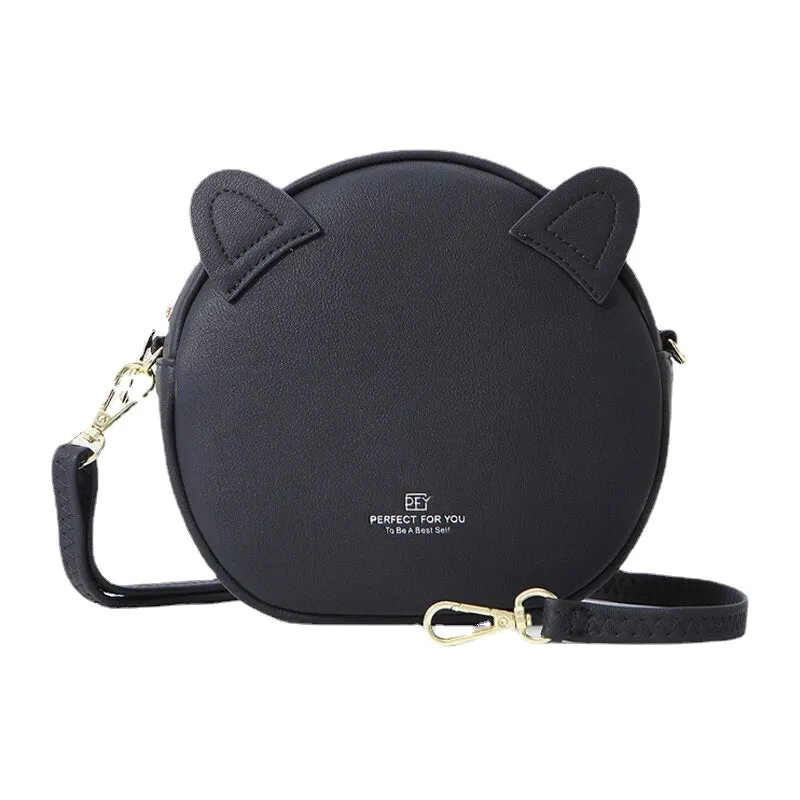 Women Casual Solid Cat Pattern Phone Bag Crossbody Bag