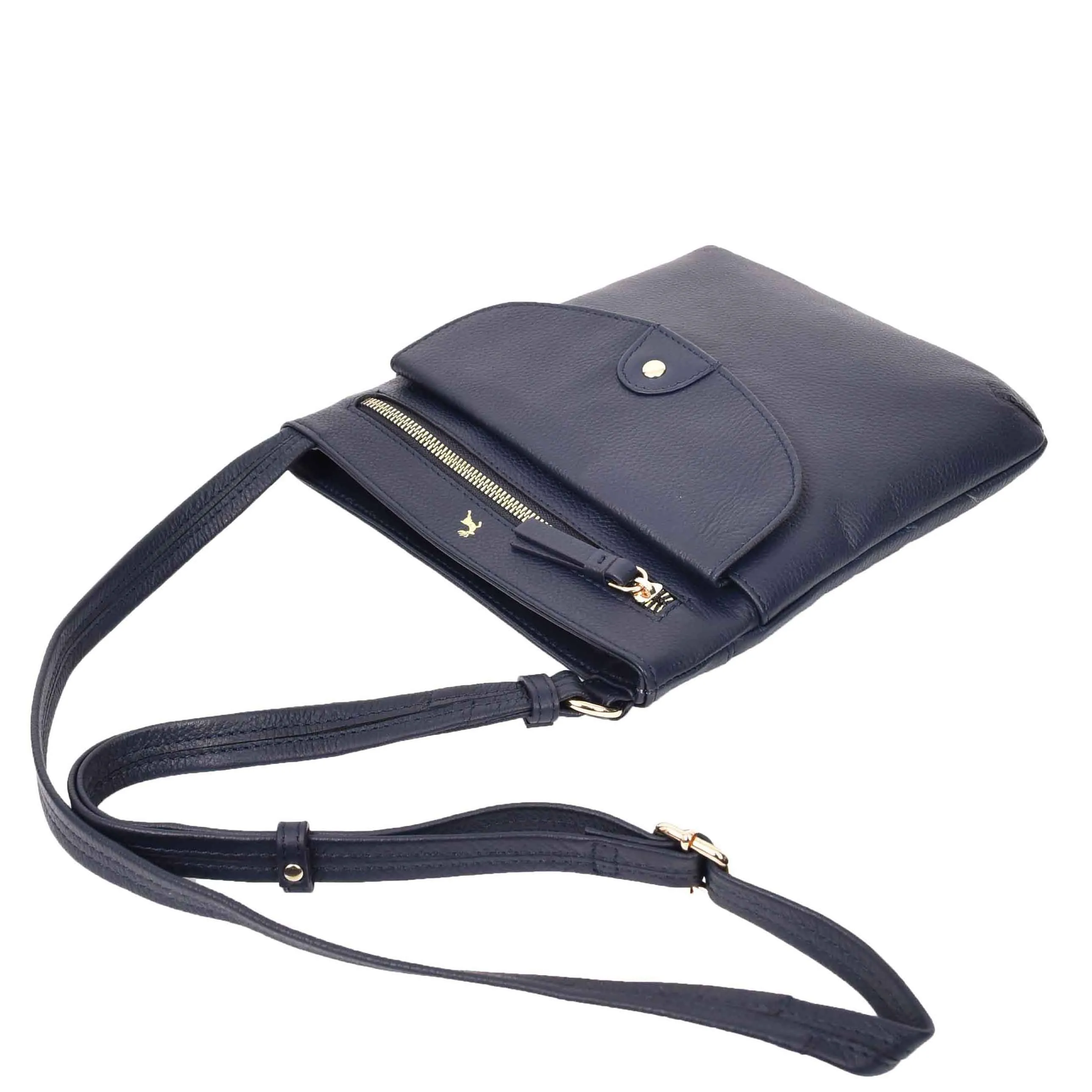 Womens Cross Body Sling Bag Leather Messenger HOL5 Navy