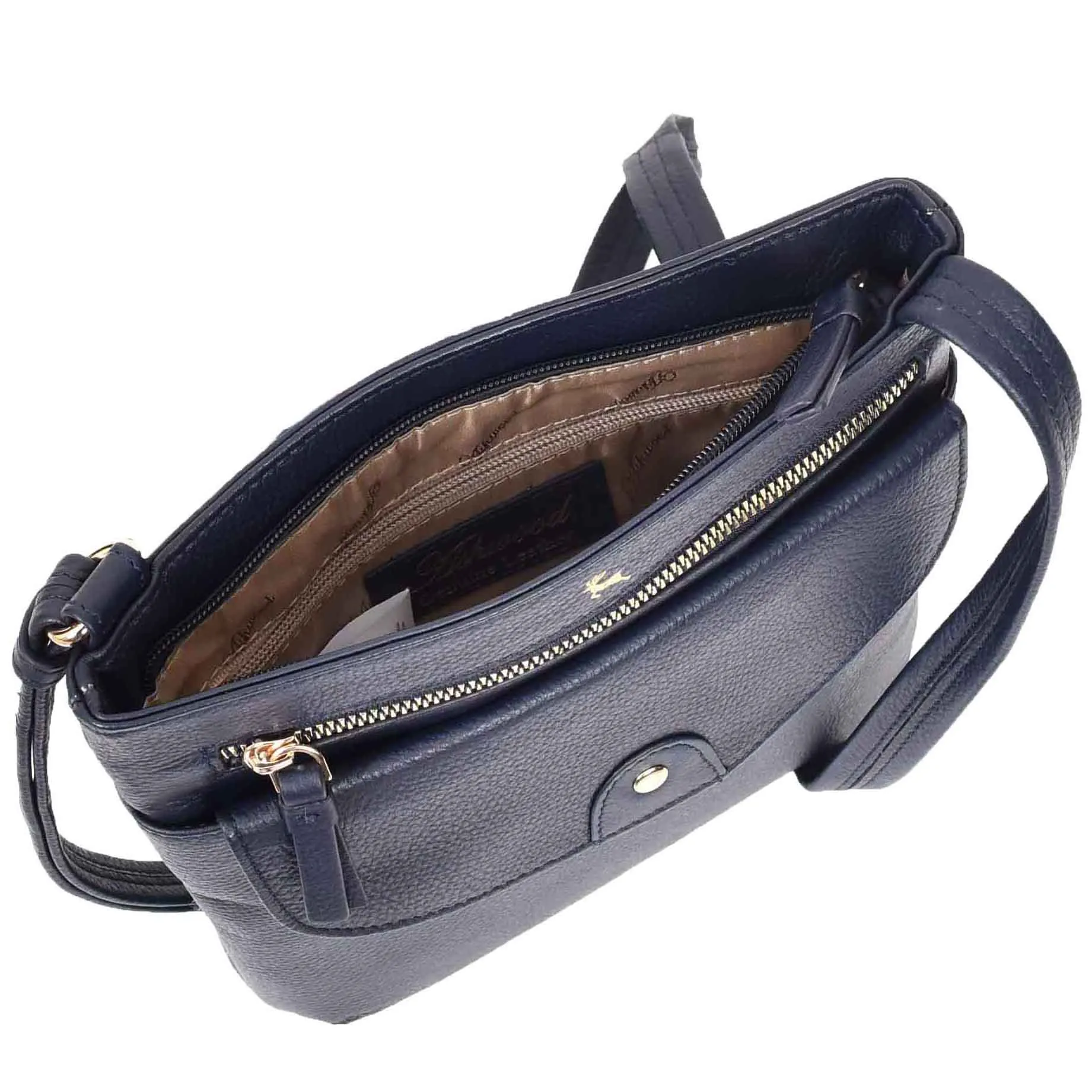 Womens Cross Body Sling Bag Leather Messenger HOL5 Navy