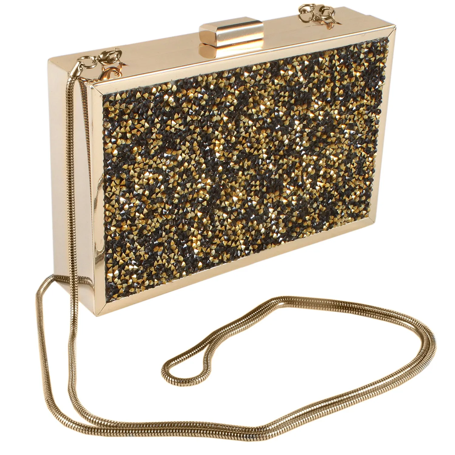 Women's Gold Glitter Disco Clutch Bag