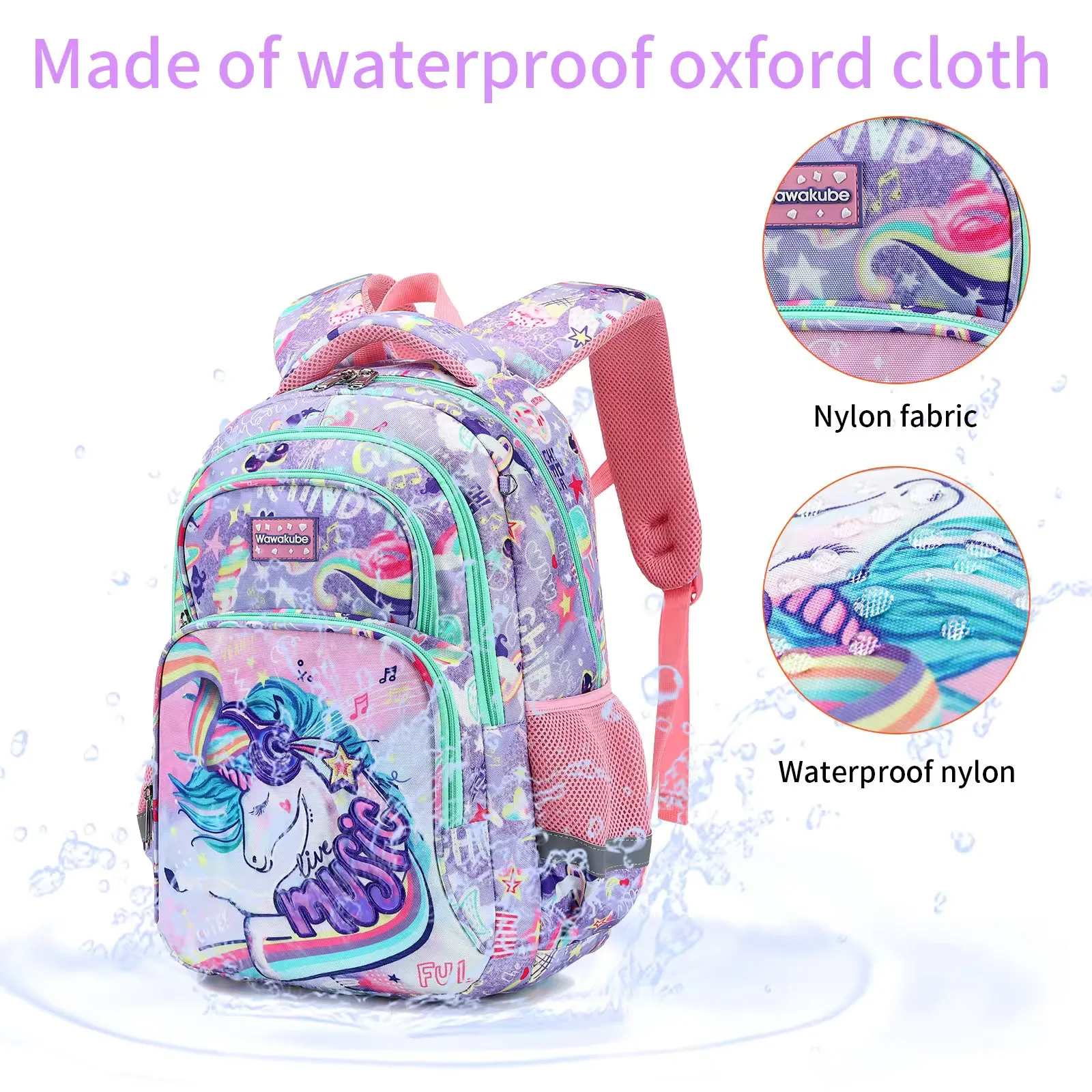 Wonderland Mermaid & Unicorn School Bag Combo - Backpack, Lunch Bag & Pencil Case