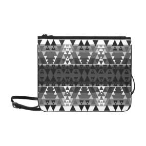 Writing on Stone Black and White Slim Clutch Bag