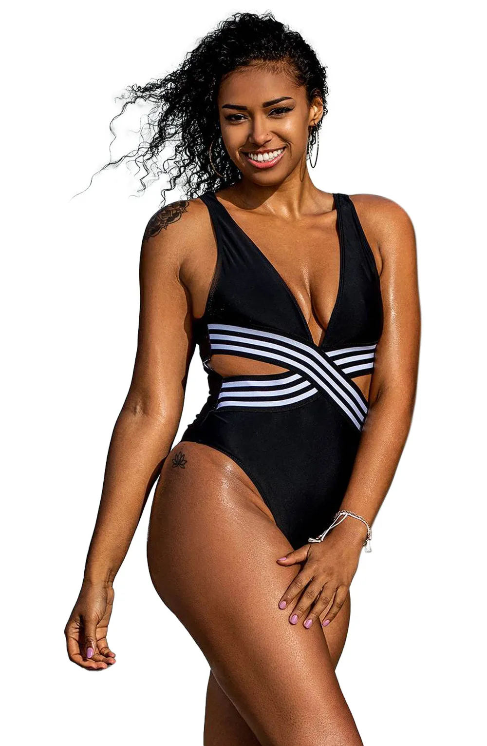 YesX YX980 One Piece Swimsuit Black